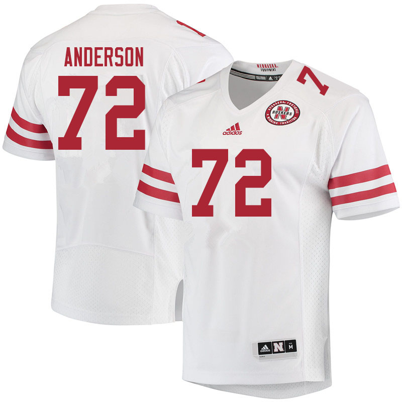 Men #72 Matthew Anderson Nebraska Cornhuskers College Football Jerseys Sale-White